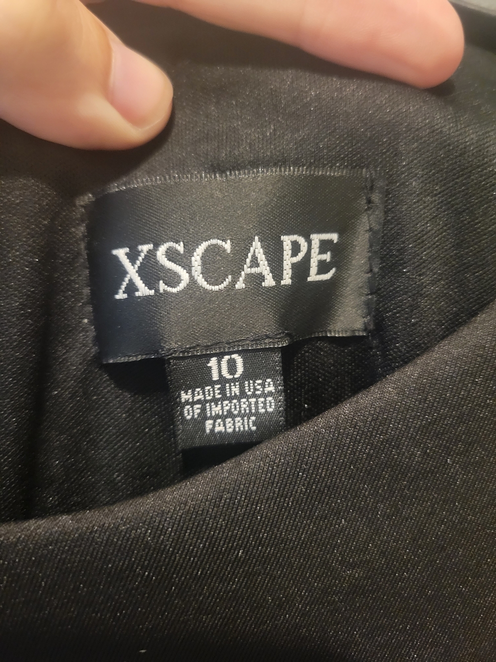 Xscape Black Ruched Scuba Ruffle Gown | Puff Sleeve | Size 10 | MSRP $218 READ - Picture 5 of 7
